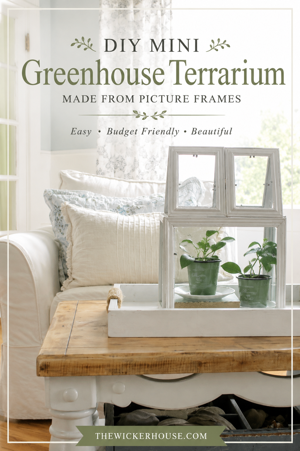 DIY Greenhouse Terrarium using Picture Frames