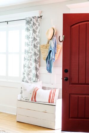 Red Door In Entryway - The Wicker House