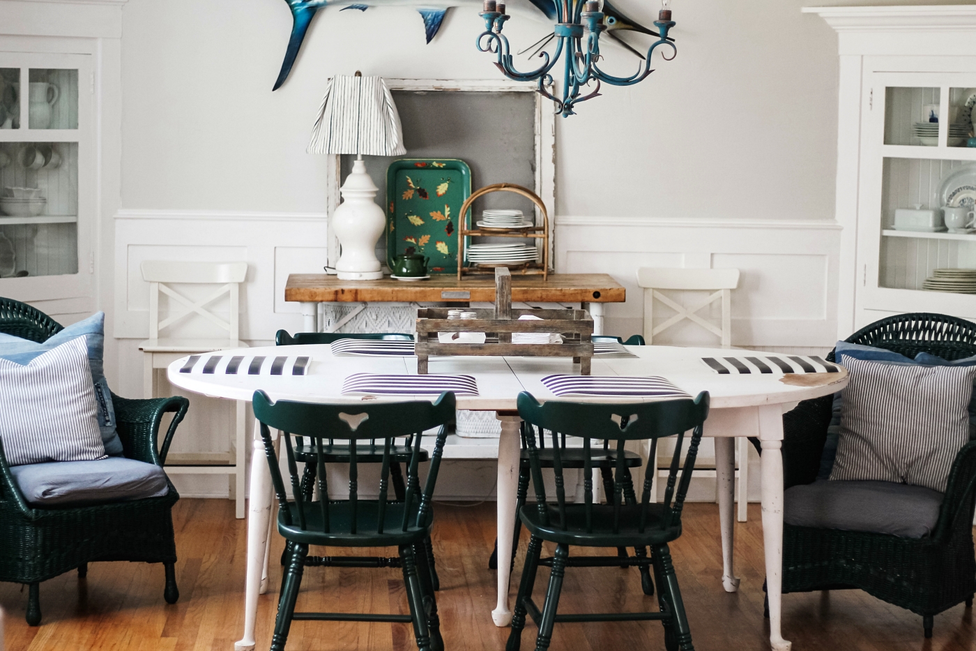 Hunter Green Color Dining Room Chairs