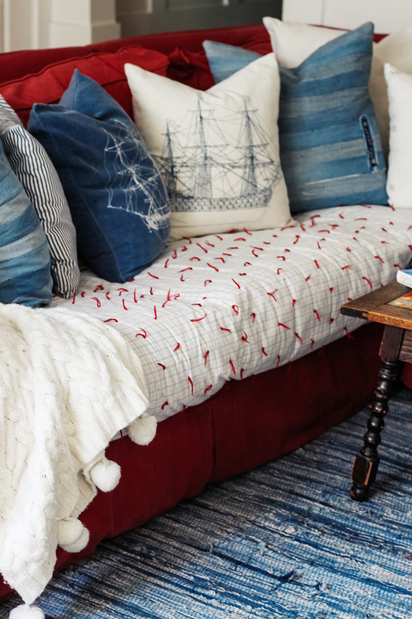 Add Quilts to Sofa for Instant Cottage Charm