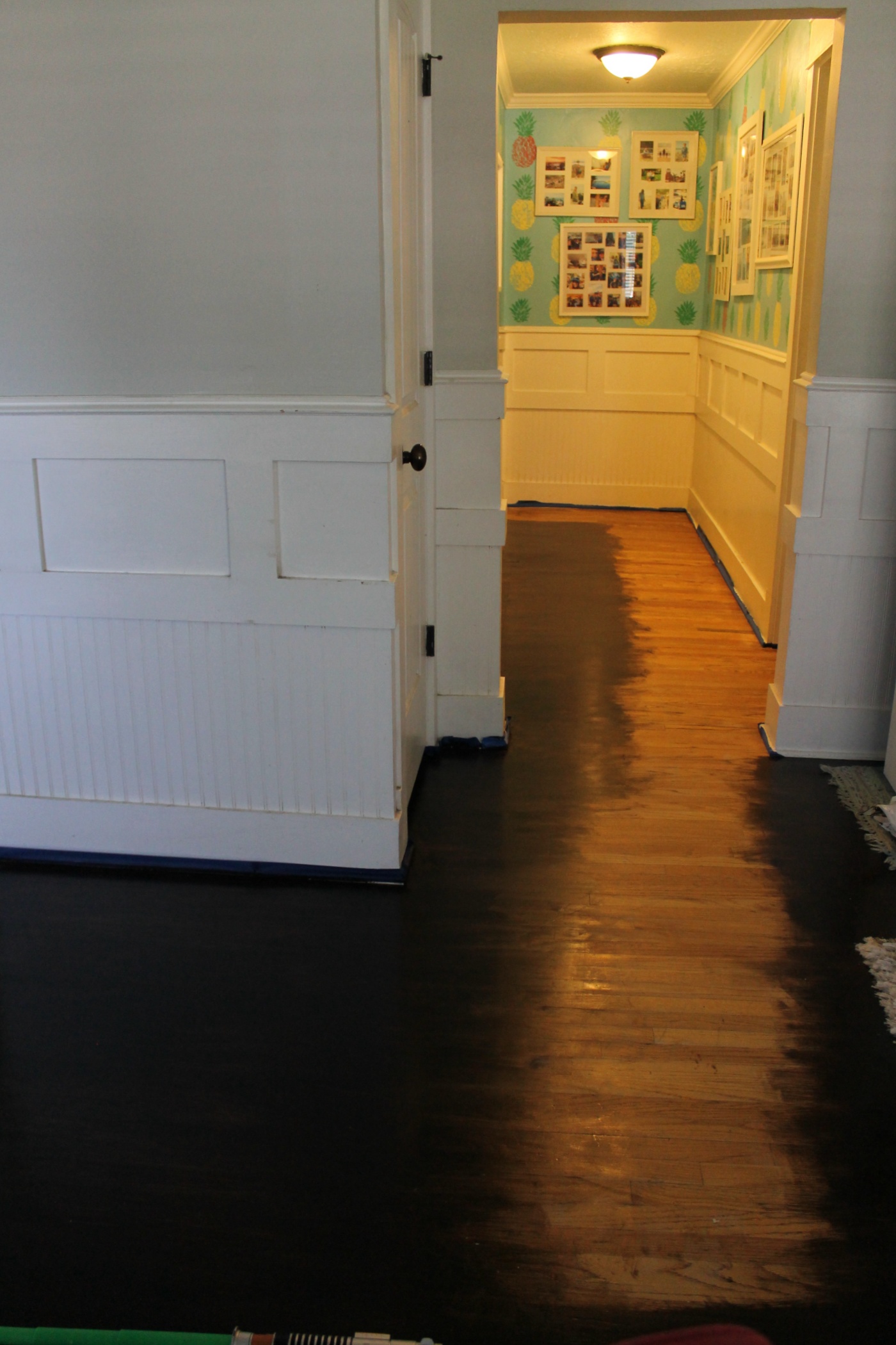 How I Gel Stained our Wood Floors - The Wicker House