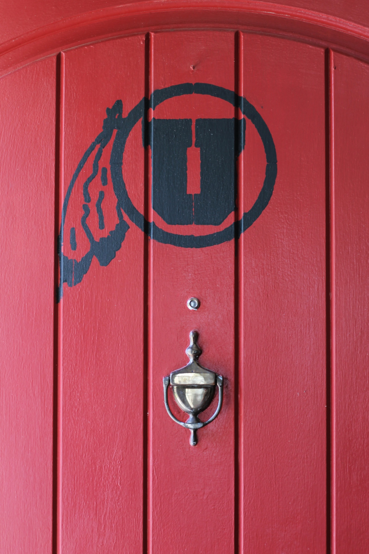 University of Utah Stencil on Front Door. Go Utes!