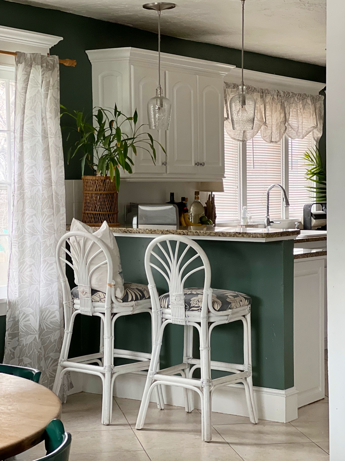 Tropical Cottage Kitchen Reveal and New Kitchen Curtains