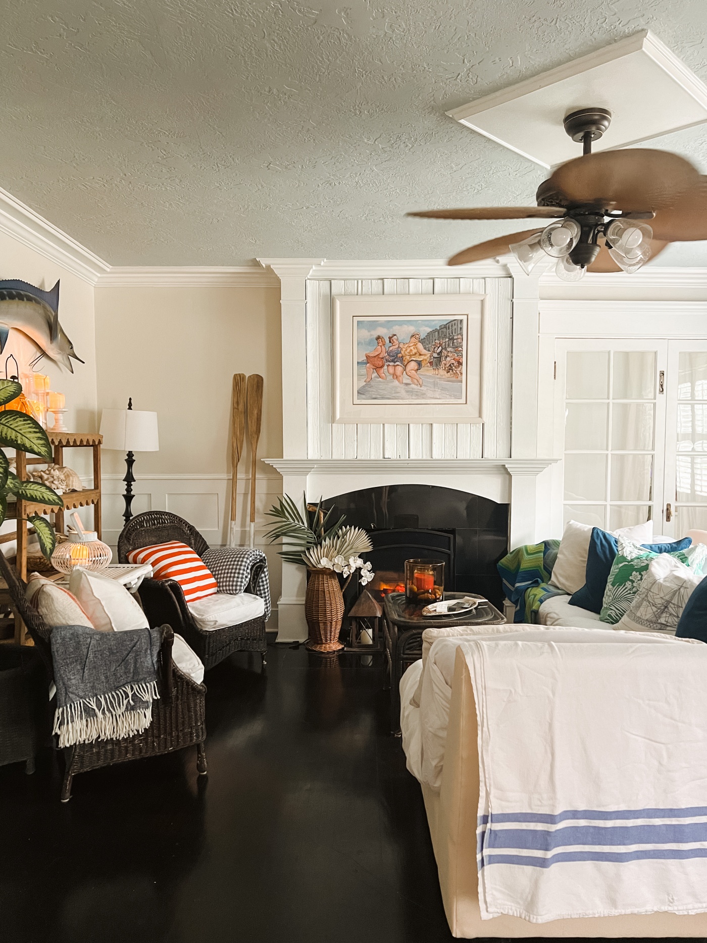 Coastal Cottage Living Room - New Paint Reveal