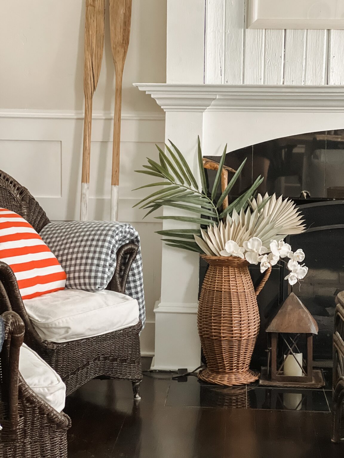 Coastal Cottage Living Room - New Paint Reveal - The Wicker House