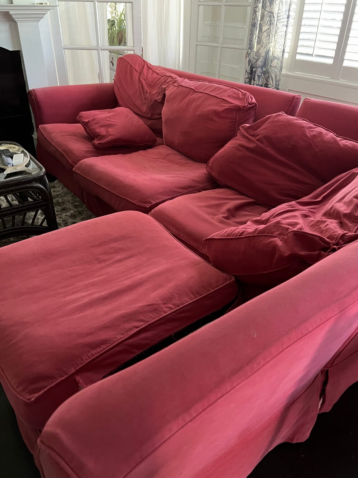 Maroon Rit Dye I Dyed Our Red Sectional Couch Slipcovers Maroon using RIT Dye. - The ...