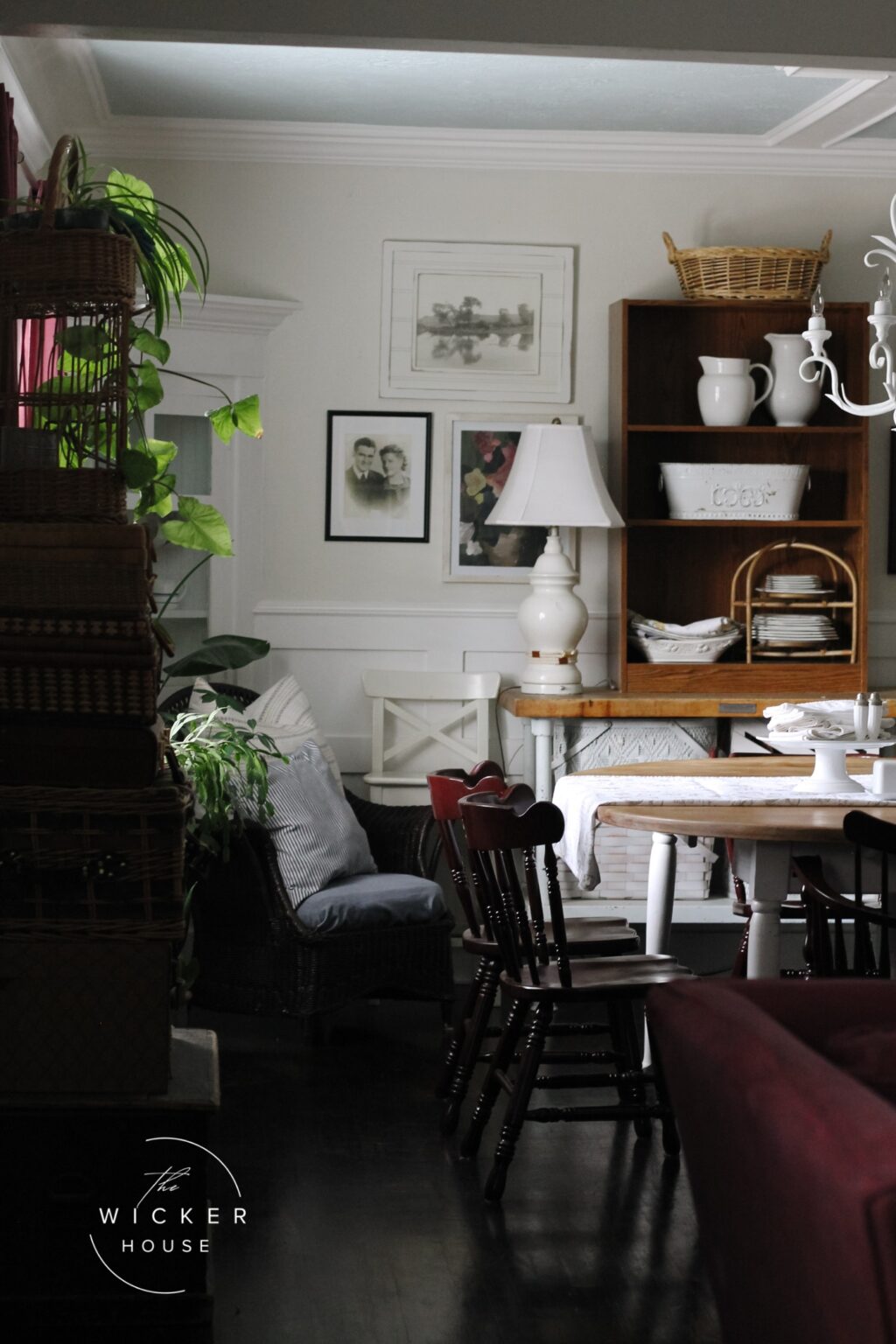 Maroon & Brown Living and Dining Room Tour and a bookshelf hutch idea ...
