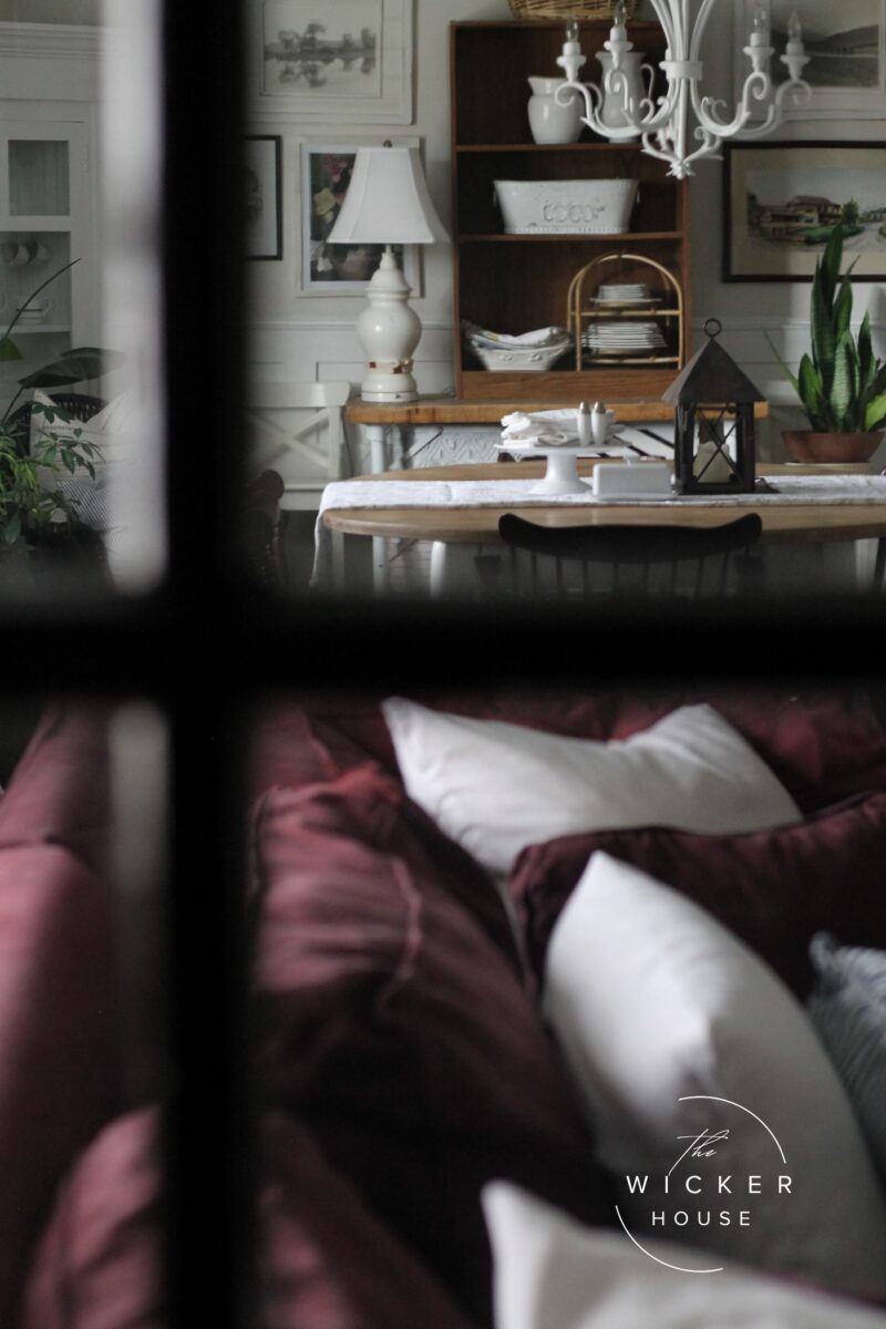 Maroon & Brown Living and Dining Room Tour and a bookshelf hutch idea ...