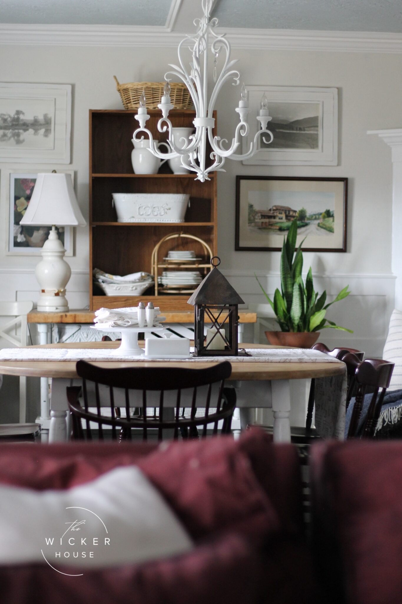 Maroon & Brown Living and Dining Room Tour and a bookshelf hutch idea ...